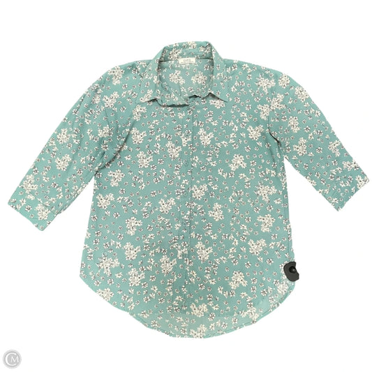 Top Long Sleeve By Cupio In Blue & White, Size: M
