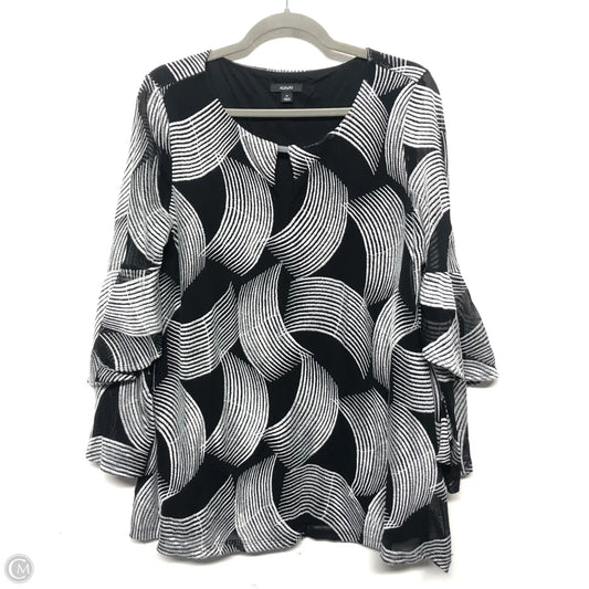 Blouse Long Sleeve By Alfani In Black & White, Size: 2x