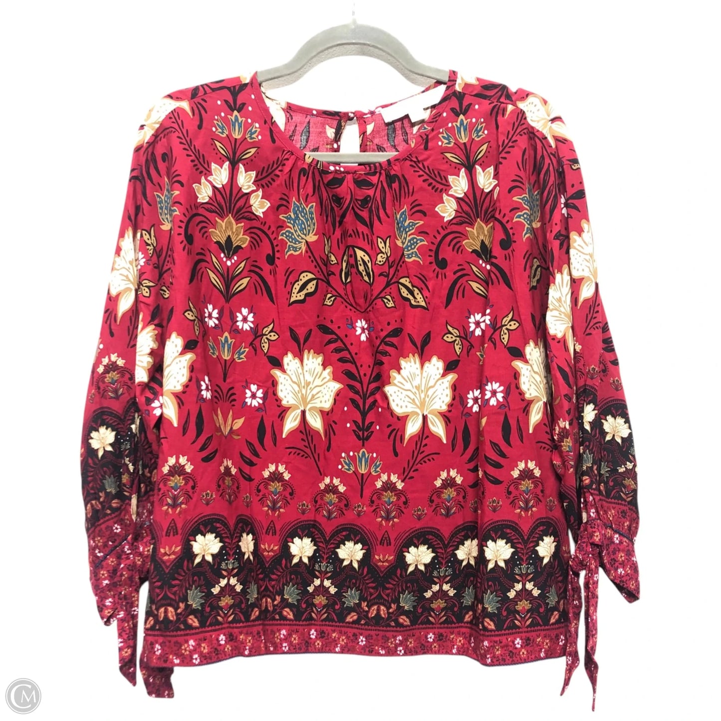 Blouse 3/4 Sleeve By Loft In Red, Size: Mp