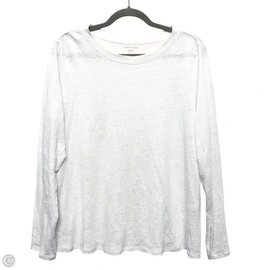 Top Long Sleeve Basic By Eileen Fisher In White, Size: L