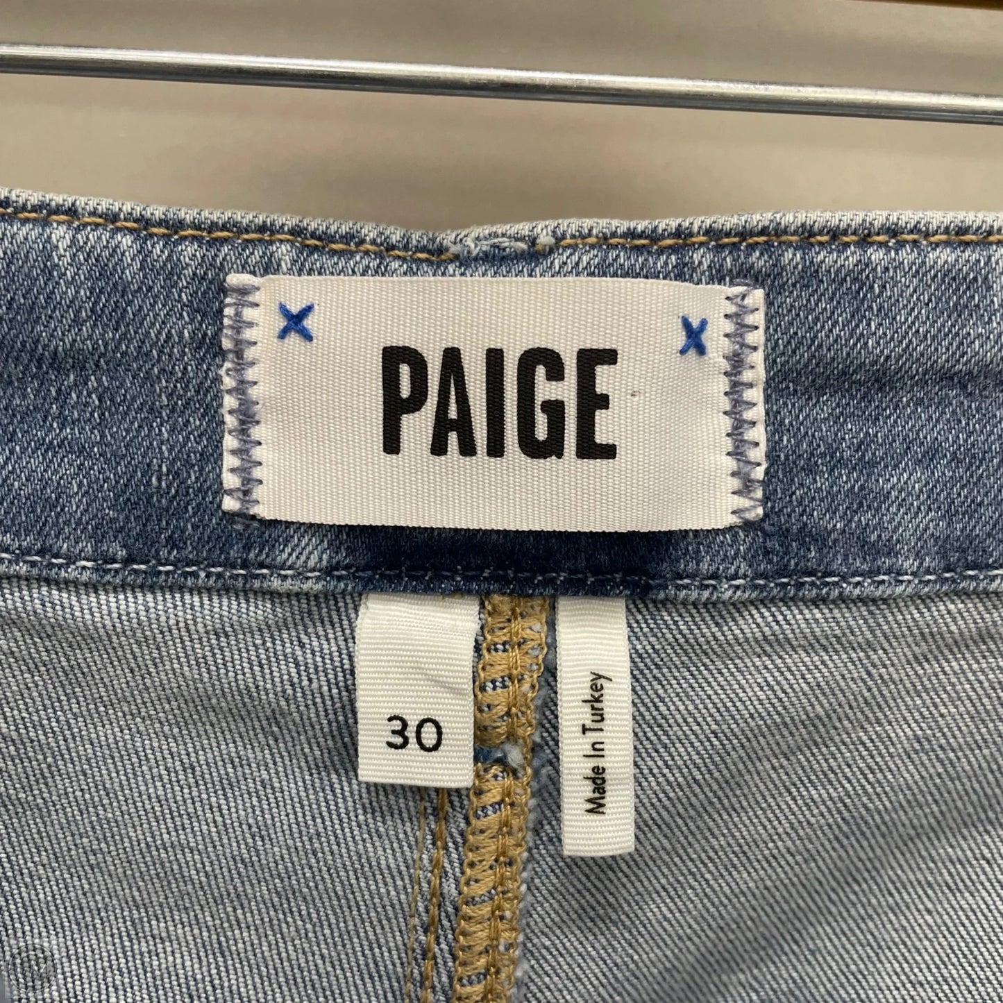 Jeans Straight By Paige In Blue Denim, Size: 10