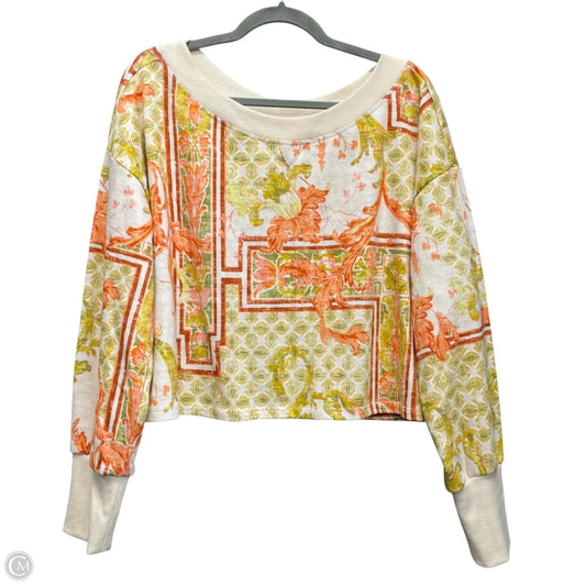 Sweatshirt Crewneck By Daily Practice By Anthropologie In Green & Orange, Size: L