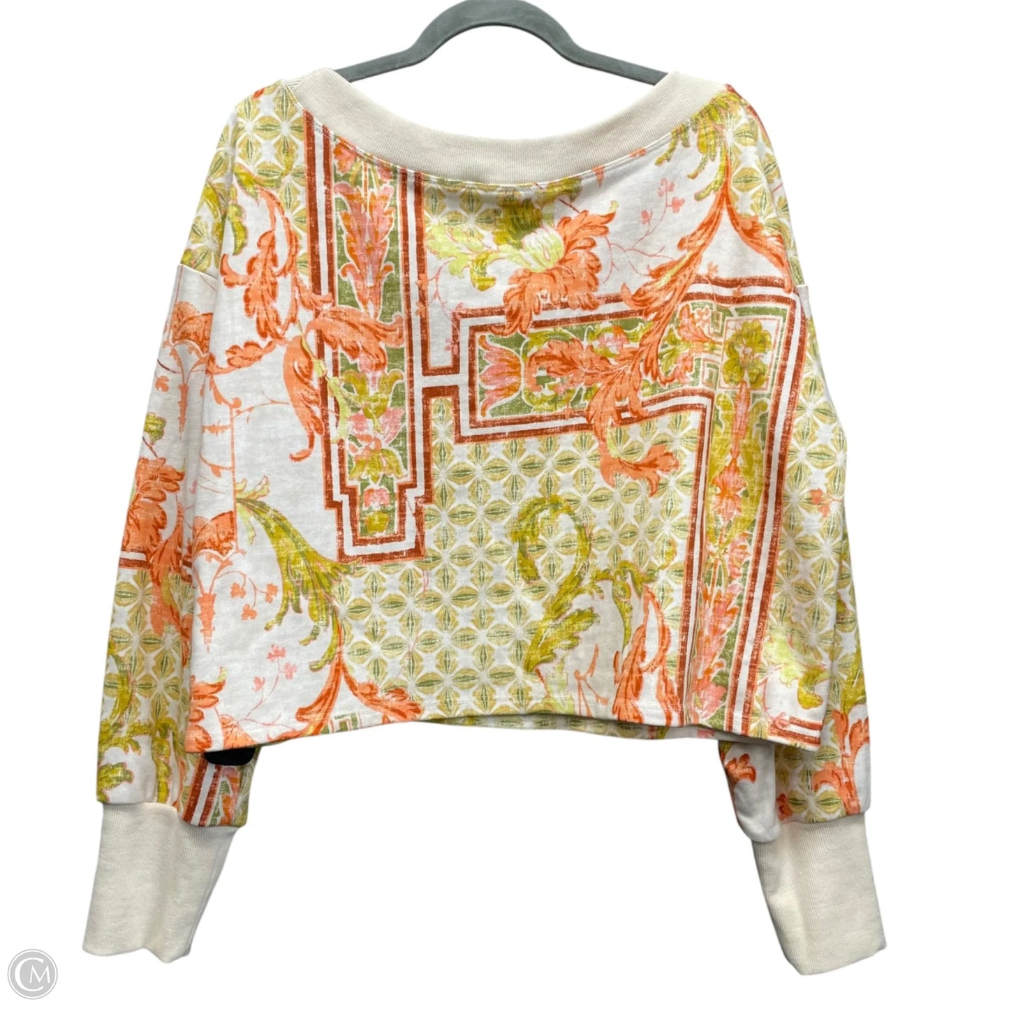 Sweatshirt Crewneck By Daily Practice By Anthropologie In Green & Orange, Size: L