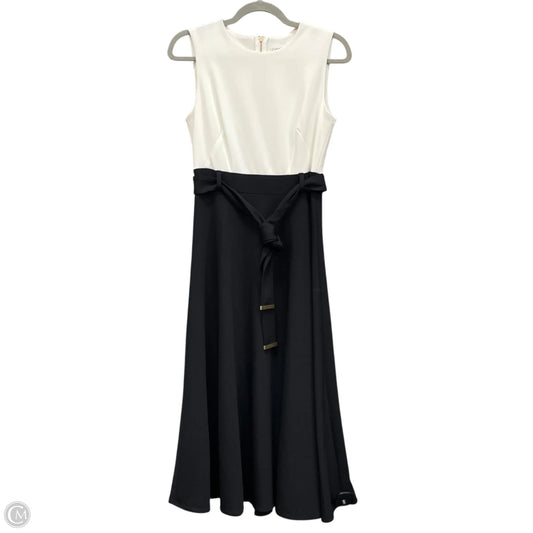 Dress Party Midi By Calvin Klein In Black & White, Size: 4