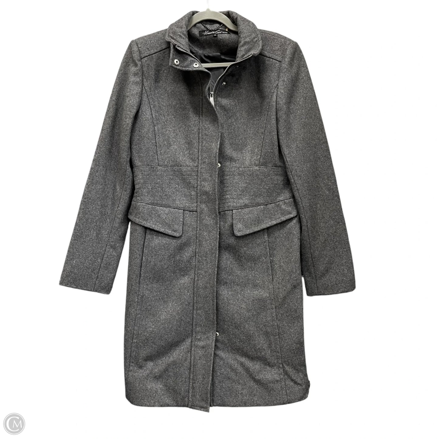 Coat Wool By Kenneth Cole In Grey, Size: 10