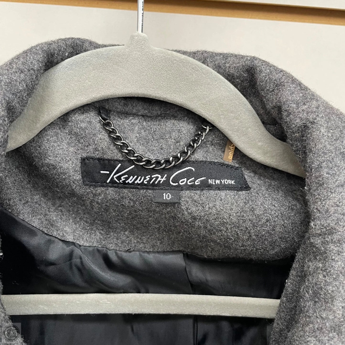 Coat Wool By Kenneth Cole In Grey, Size: 10
