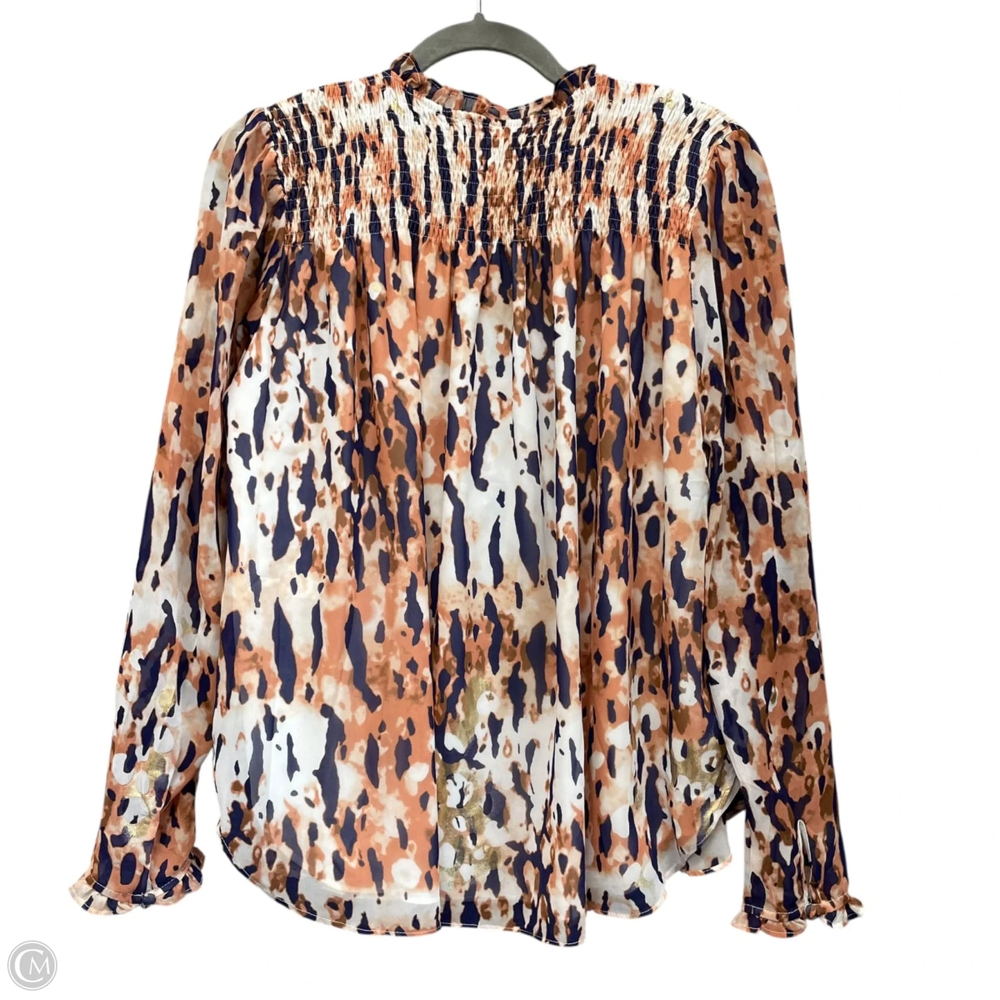 Blouse Long Sleeve By Buddy Love In Blue & Orange, Size: S