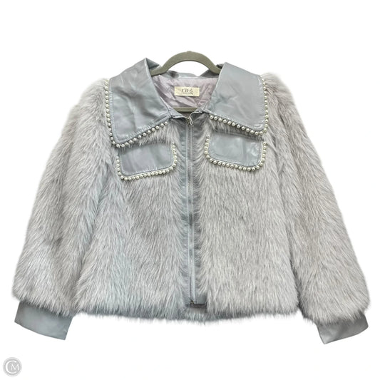 Jacket Faux Fur & Sherpa By Jbs In Grey, Size: S