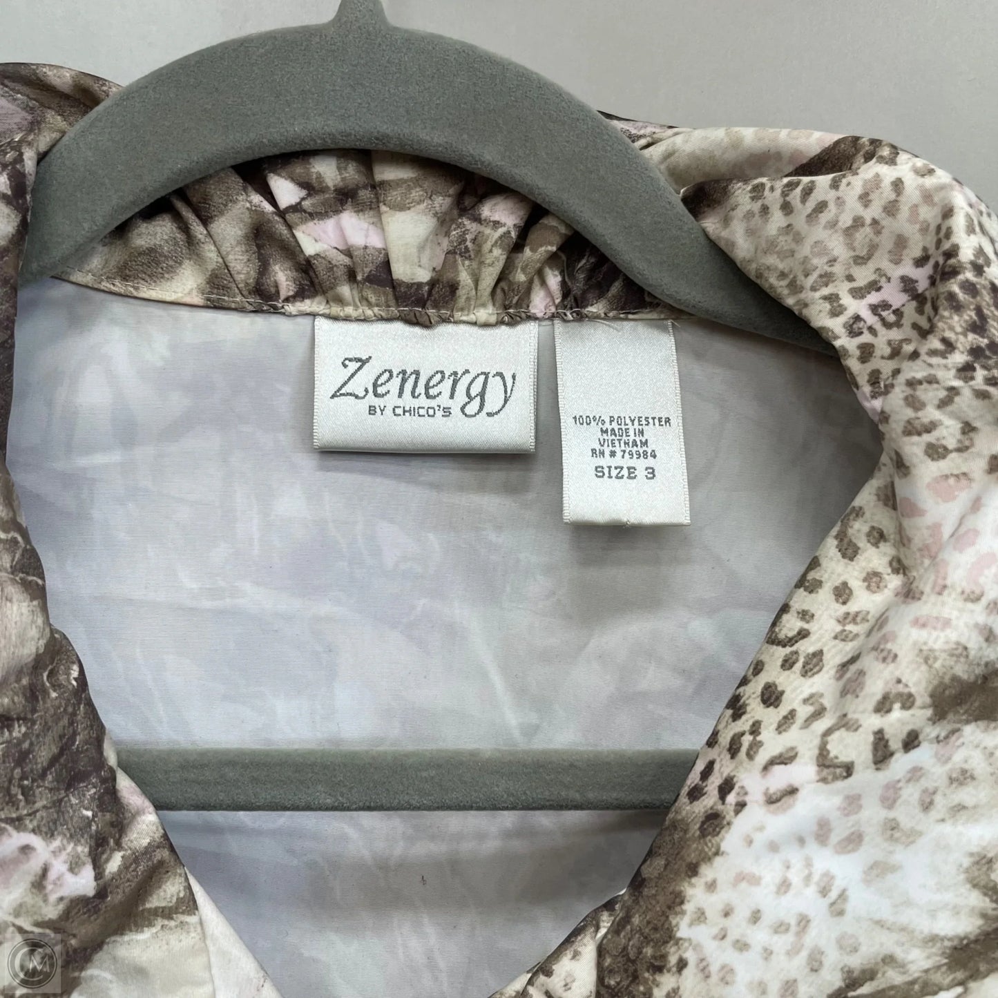 Jacket Windbreaker By Zenergy By Chicos In Brown & Cream, Size: Xl