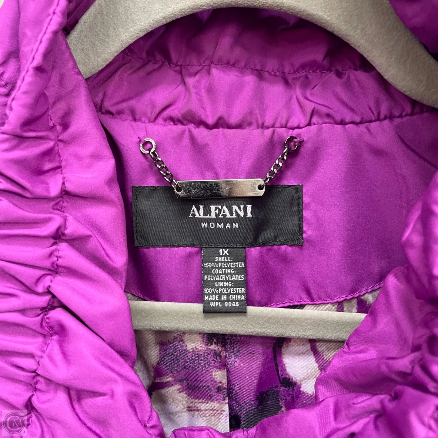 Jacket Windbreaker By Alfani In Purple, Size: 1x