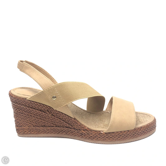 Shoes Heels Wedge By Adrienne Vittadini In Tan, Size: 9.5
