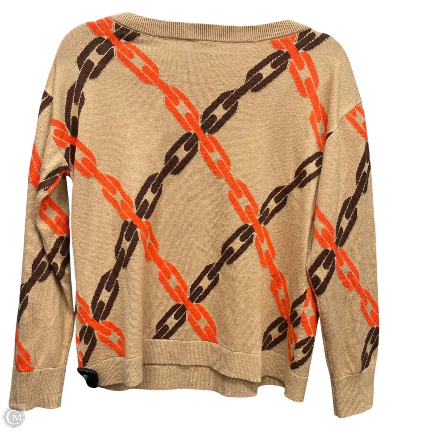 Sweater By Talbots In Brown & Orange, Size: M