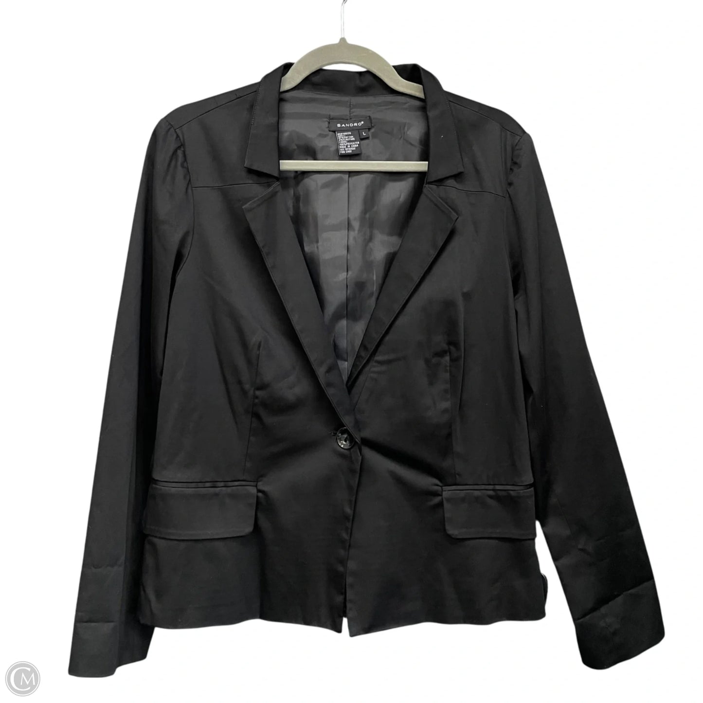 Blazer Designer By Sandro In Black, Size: L