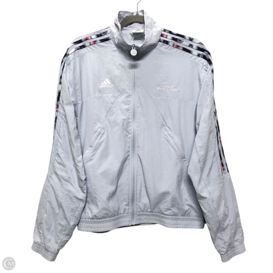 Jacket Windbreaker By Adidas In Blue, Size: M