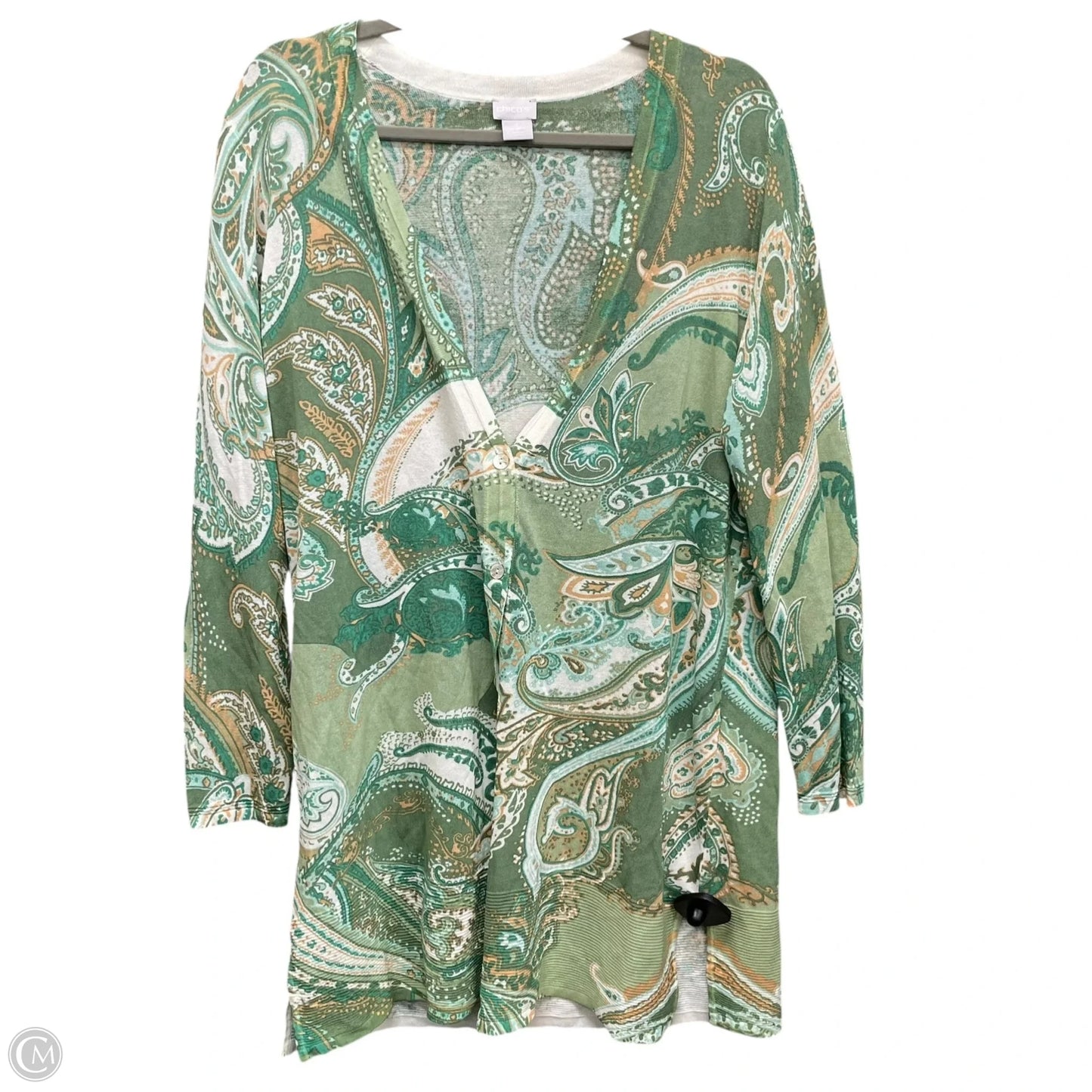 Sweater By Chicos In Green, Size: M