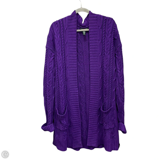 Cardigan By Lauren By Ralph Lauren In Purple, Size: Xl