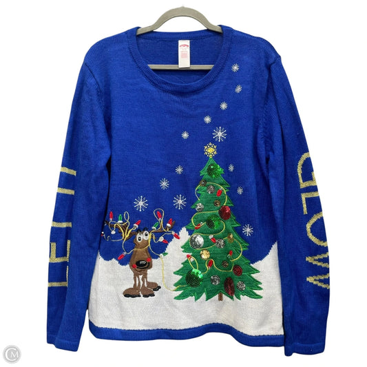 Sweater By Holiday Time In Blue, Size: Xl
