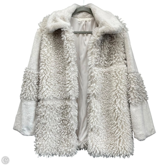 Jacket Faux Fur & Sherpa By Clothes Mentor In White, Size: S