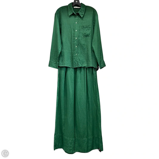Top 2pc Long Sleeve By Zara In Green, Size: L