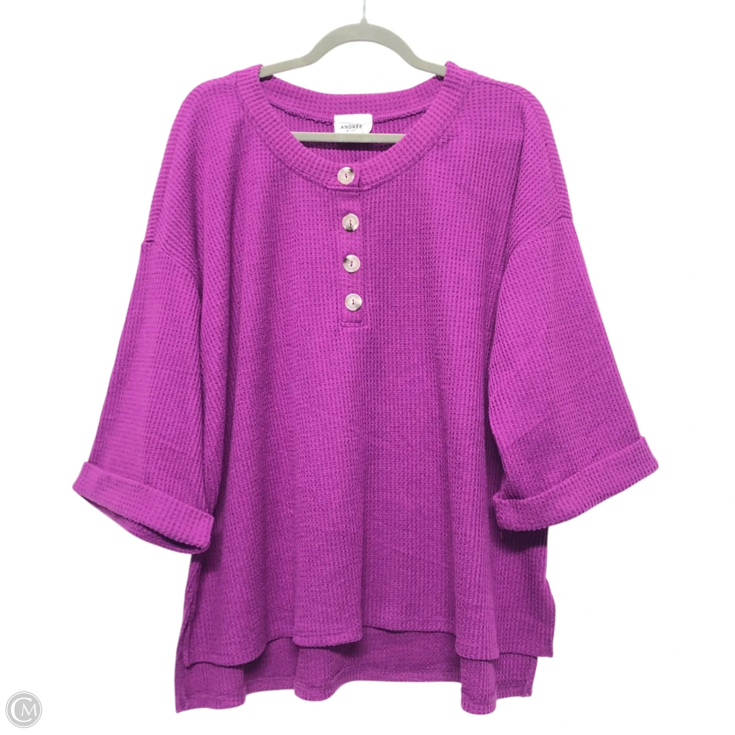 Top Long Sleeve By Andree By Unit In Purple, Size: 2x