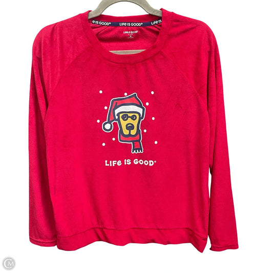 Top Long Sleeve Basic By Life Is Good In Red, Size: M
