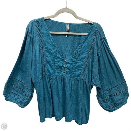 Top Long Sleeve By Anthropologie In Blue, Size: Xl