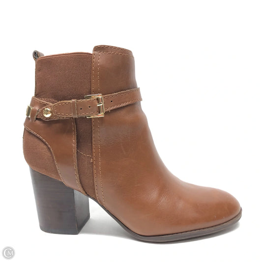 Boots Ankle Heels By Tommy Hilfiger In Brown, Size: 8