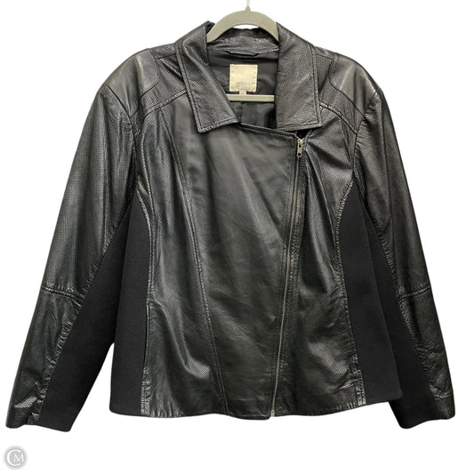 Jacket Leather By Sejour In Black, Size: 20