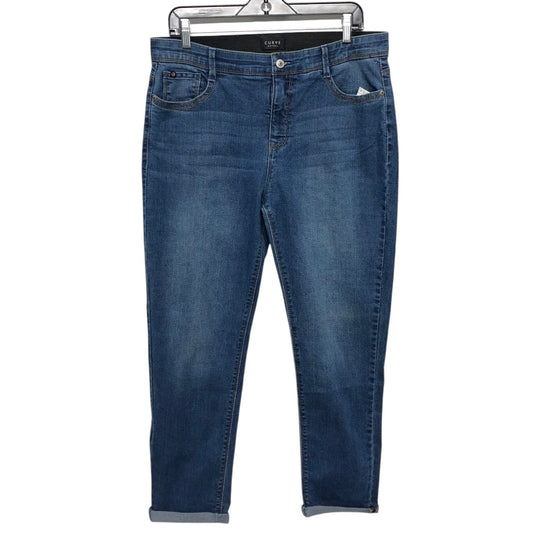 Jeans Straight By Curve Appeal In Blue Denim, Size:12