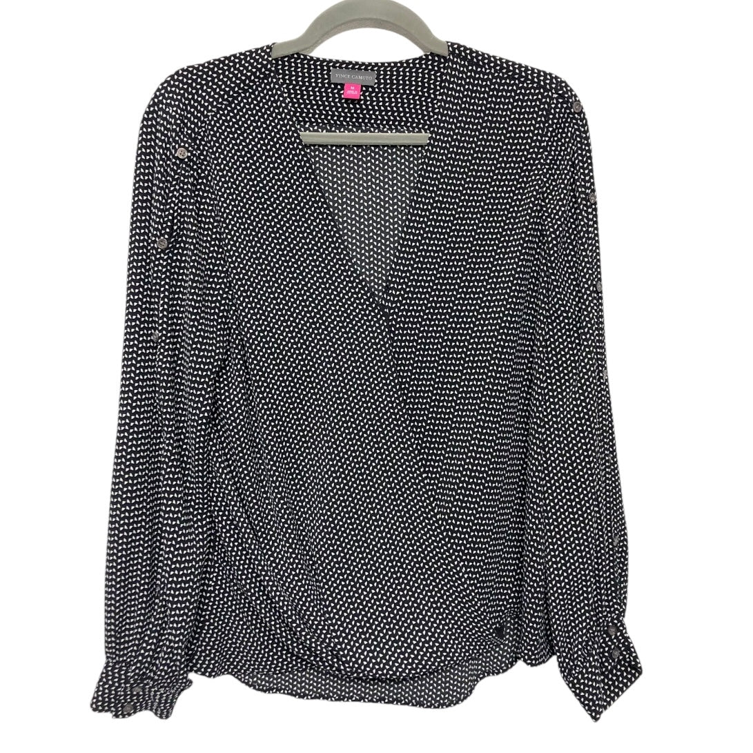 Blouse Ls By Vince Camuto In Black & White, Size:M