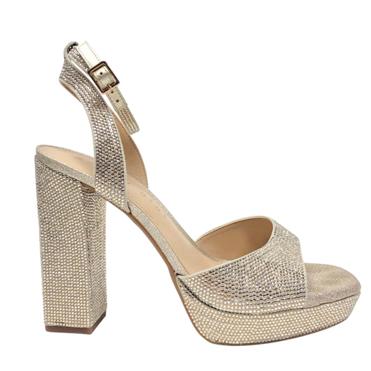 Sandals Heels Block By Gianni Bini In Gold, Size: 9