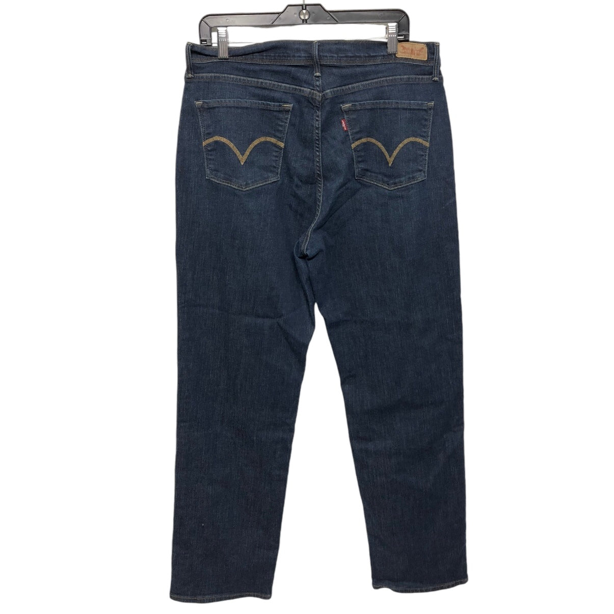 Jeans Straight By Levis In Blue Denim, Size:16