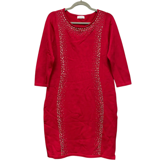 Dress Casual Midi By Calvin Klein In Red, Size: M
