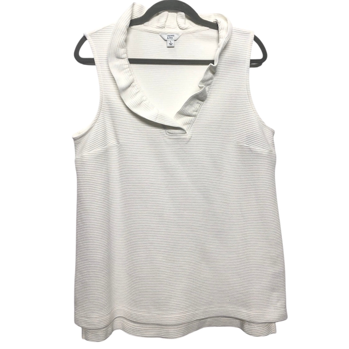 Top Sleeveless By Crown And Ivy In White, Size:L