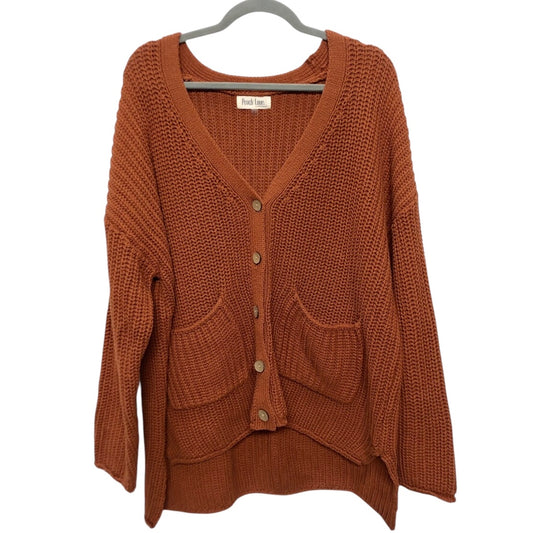 Sweater Cardigan By Peach Love Cream California In Brown, Size:L