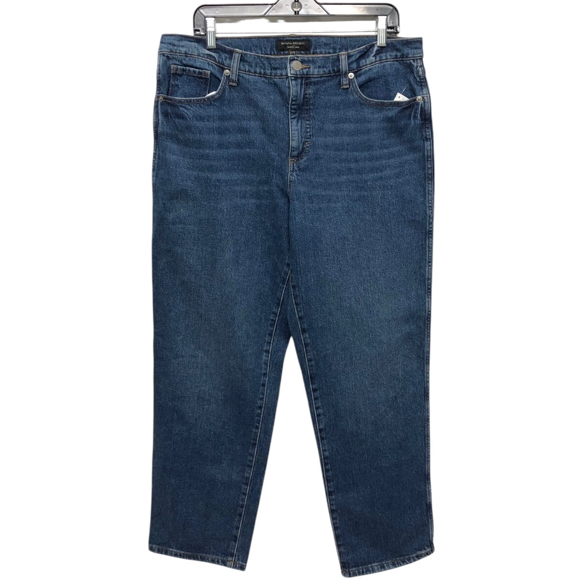 Jeans Straight By Banana Republic In Blue Denim, Size:12