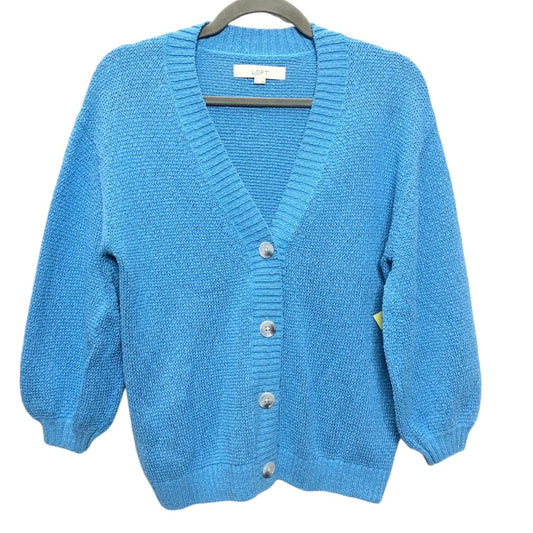 Sweater Cardigan By Loft In Blue, Size:M