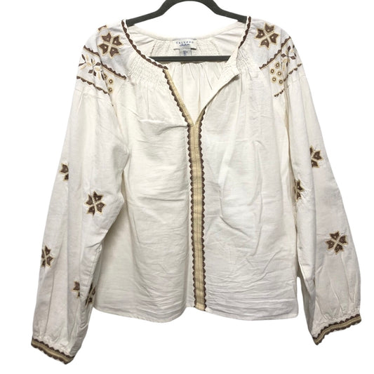 Top Ls By Calypso St Barth In Cream & White, Size:L