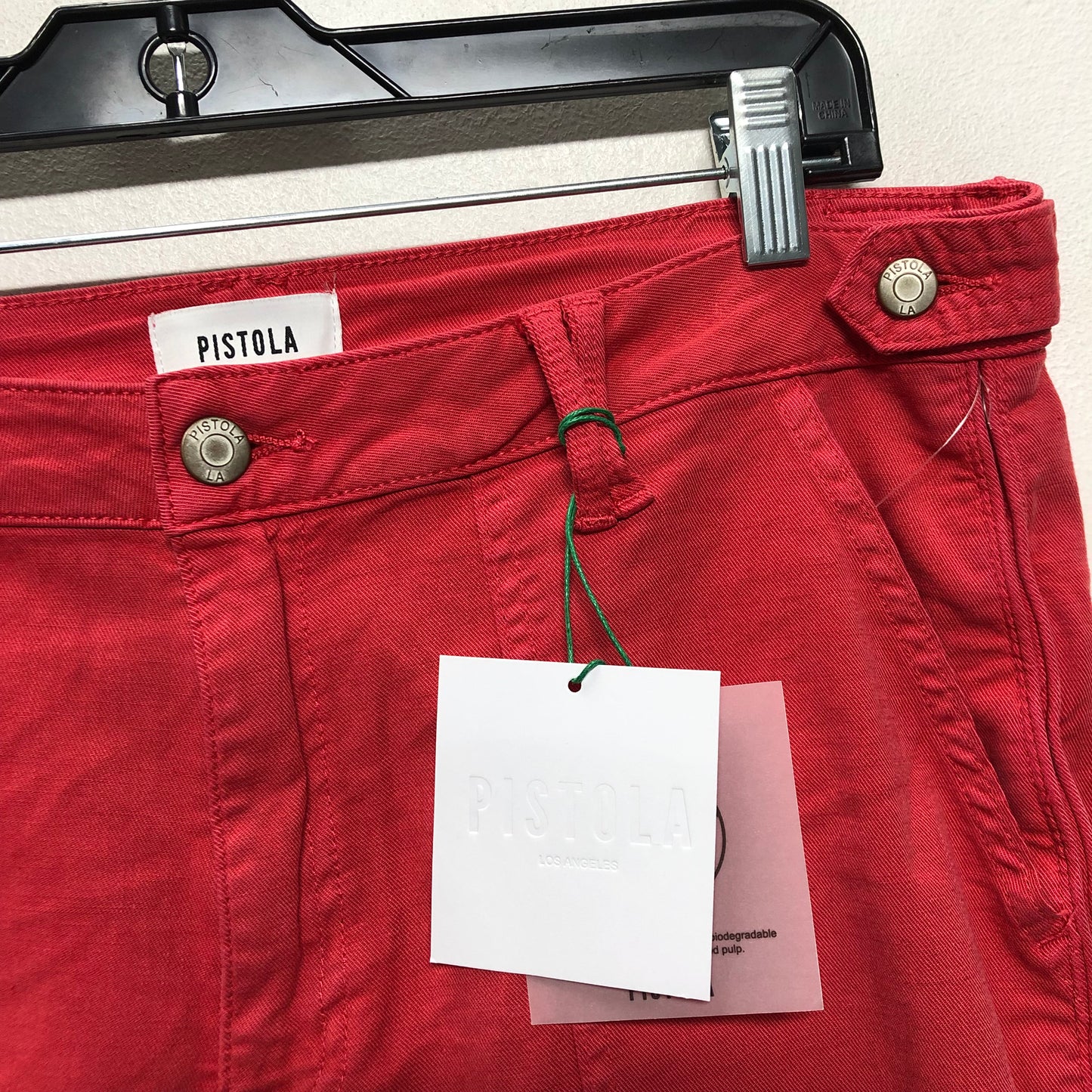 Jeans Straight By Pistola In Red, Size:14