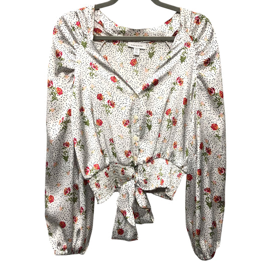 Blouse Ls By Topshop In Floral Print, Size:6