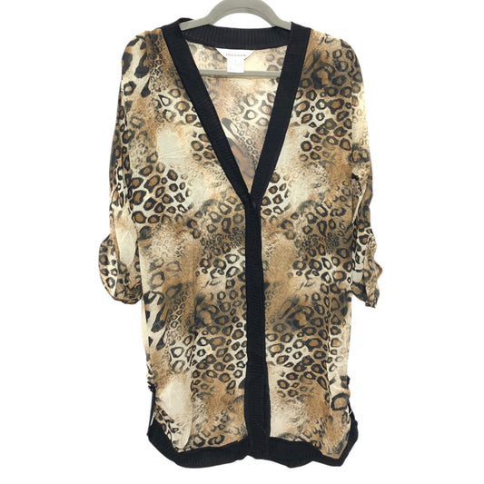 Cardigan By Misook In Animal Print, Size:S