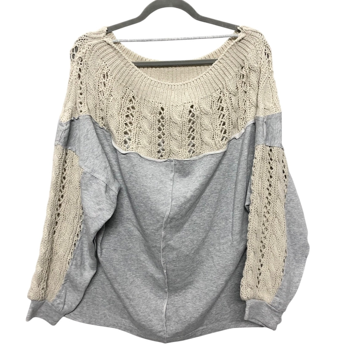 Top Ls By Clothes Mentor In Grey & Tan, Size:M