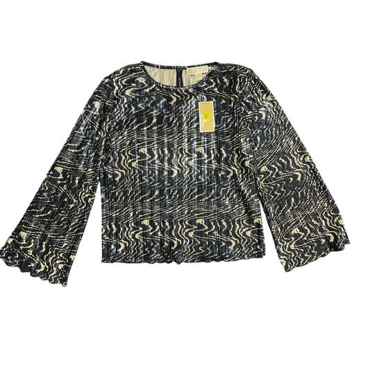 Blouse Ls By Michael By Michael Kors In Blue & Gold, Size:S