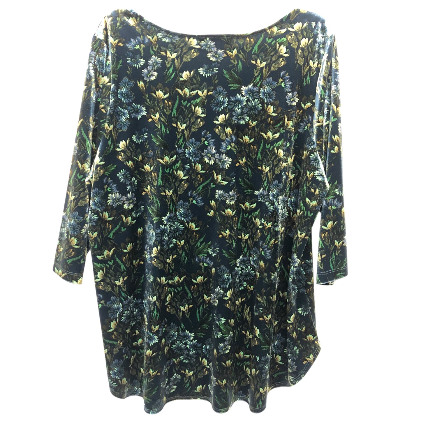 Top 3/4 Sleeve By Karen Kane In Blue & Green, Size:2X