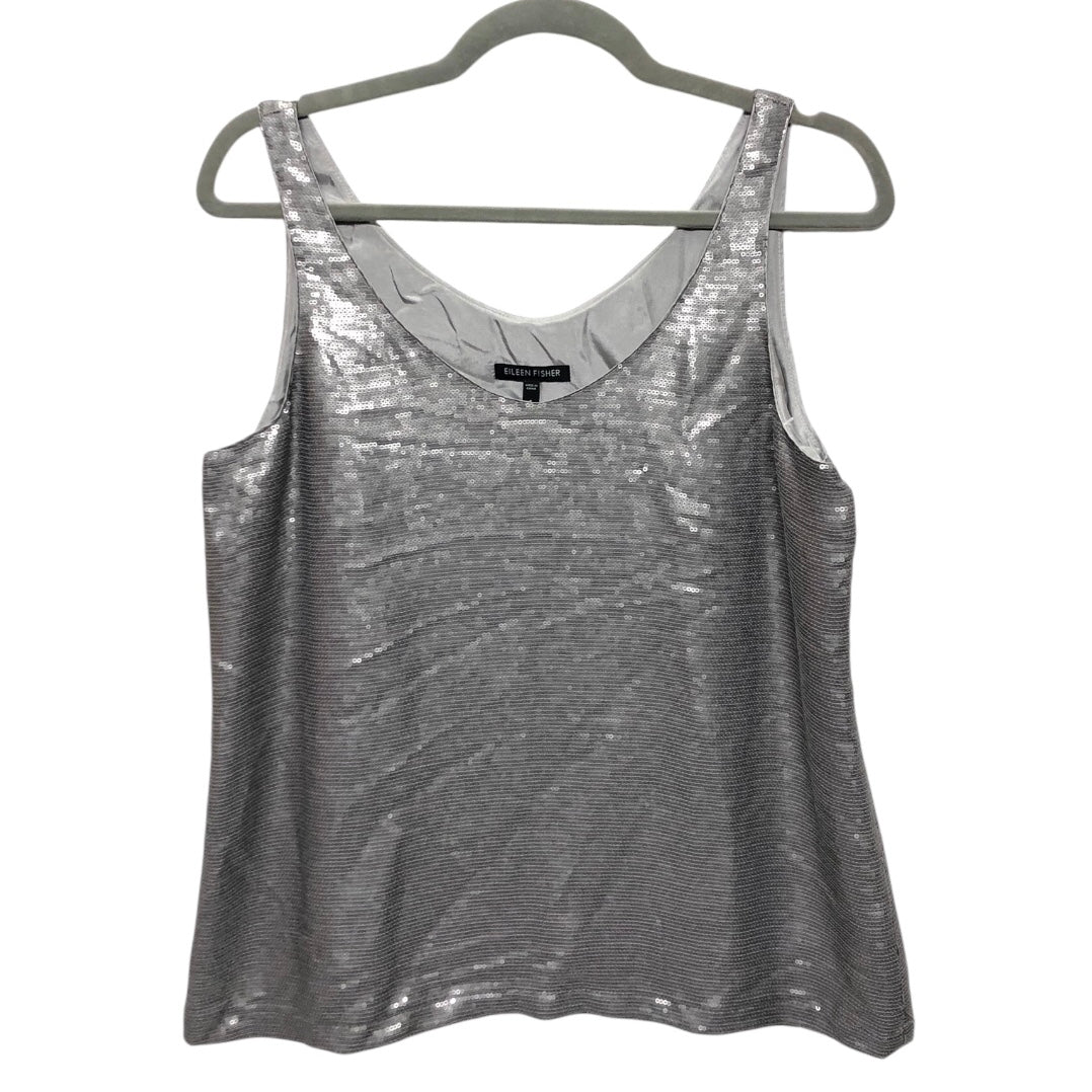 Top Sleeveless By Eileen Fisher In Silver, Size:S