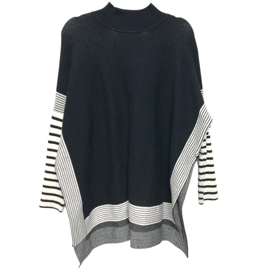 Sweater By Zenana Outfitters In Black & White, Size:Xs