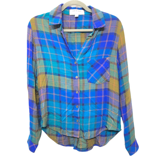 Top Ls By Cloth & Stone In Blue & Green, Size:Xs