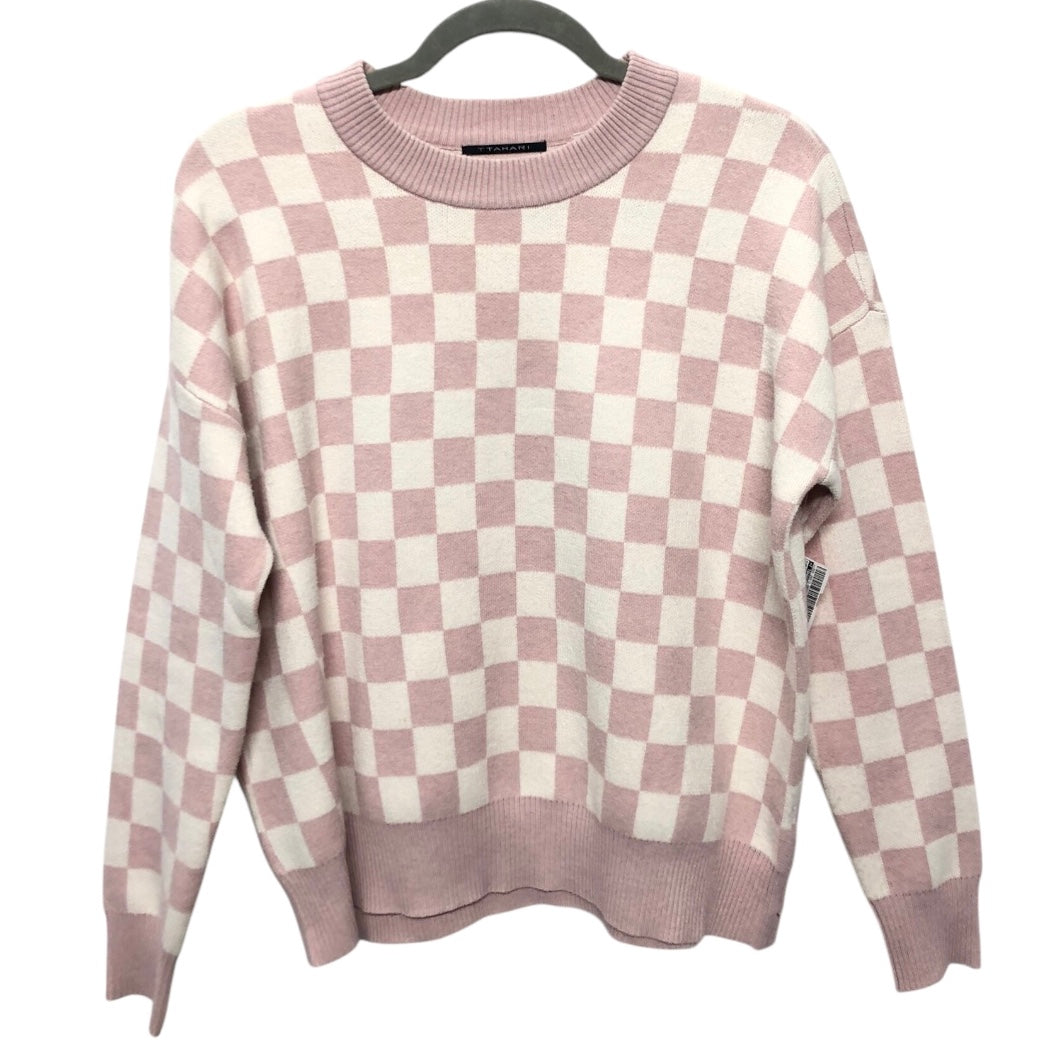 Sweater By T Tahari In Pink & White, Size:Xs