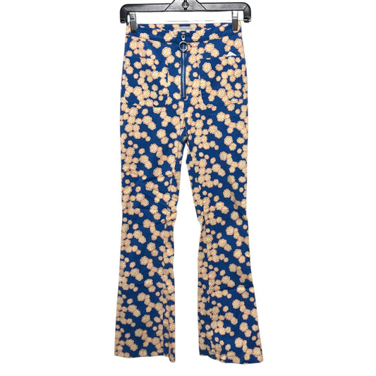Jeans Flared By Urban Outfitters In Blue & Yellow, Size:0