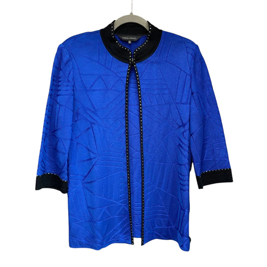 Cardigan By Ming Wang In Blue, Size: M